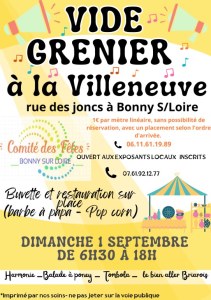 VIDE-GRENIERS DE BONNY SUR LOIRE (45) le 1er septembre 2024