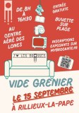 Vide-grenier à Rillieux-la-Pape le dimanche 15 septembre de 8h à 16h30