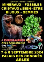 Salon Minéraux Fossiles Cristaux & Bien-Être Bijoux et Gemmes + Exposition de Dinosaures