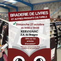 Braderie de livres et de produits culturels d'occasion