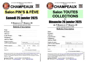 Salon du Pin’s & Fève le 25/01/2025 à CHAMPEAUX (77)